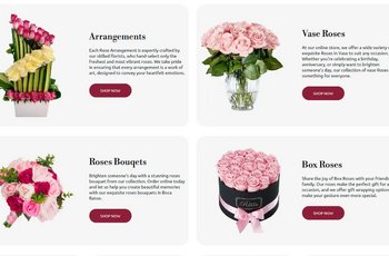 Дизайн флористического сайта по продаже роз